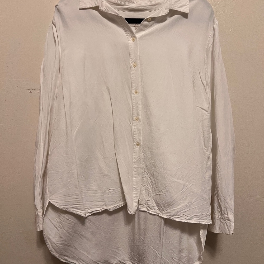 LOFT White Button Down Shirt